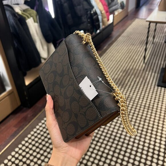 Coach C9946 Mini Klare Crossbody In Signature Canvas - Gold/Brown/Redwood - Picture 4 of 8